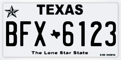 TX license plate BFX6123