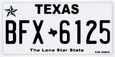 TX license plate BFX6125