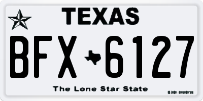 TX license plate BFX6127