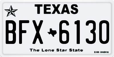 TX license plate BFX6130