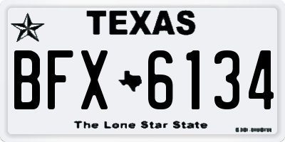 TX license plate BFX6134