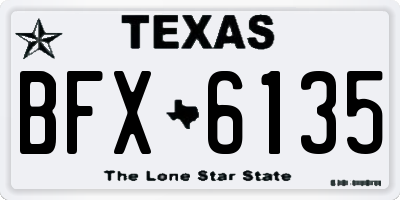 TX license plate BFX6135