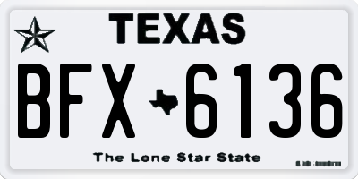 TX license plate BFX6136