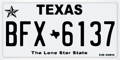 TX license plate BFX6137