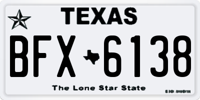 TX license plate BFX6138