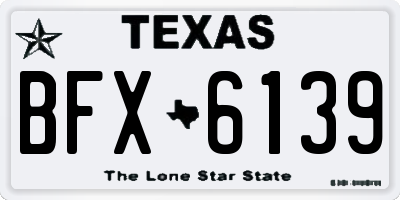 TX license plate BFX6139