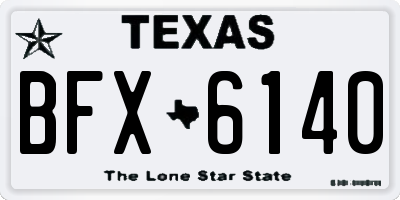 TX license plate BFX6140
