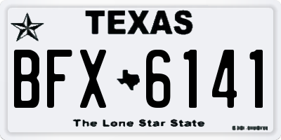 TX license plate BFX6141