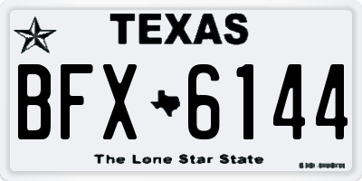 TX license plate BFX6144