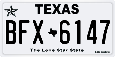 TX license plate BFX6147
