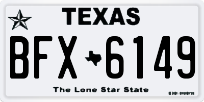 TX license plate BFX6149