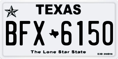 TX license plate BFX6150