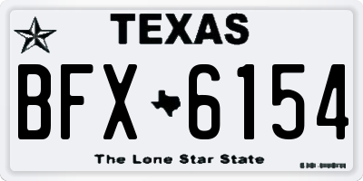 TX license plate BFX6154