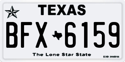 TX license plate BFX6159