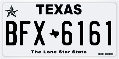 TX license plate BFX6161