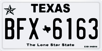 TX license plate BFX6163