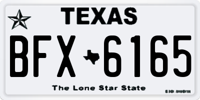 TX license plate BFX6165