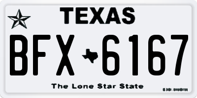 TX license plate BFX6167
