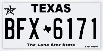 TX license plate BFX6171