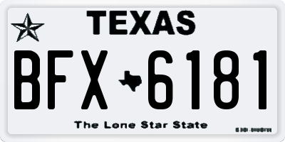 TX license plate BFX6181