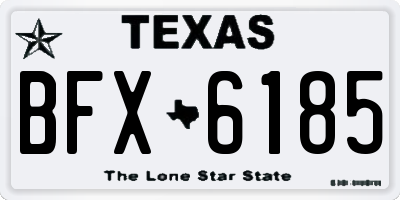 TX license plate BFX6185