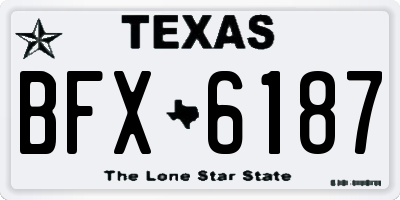 TX license plate BFX6187