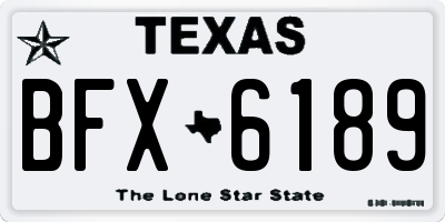 TX license plate BFX6189