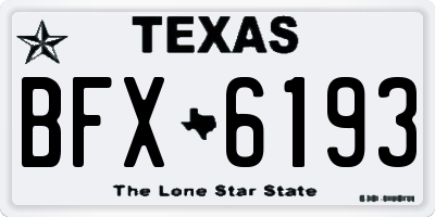 TX license plate BFX6193