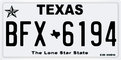 TX license plate BFX6194