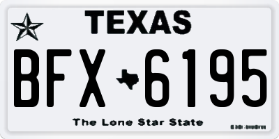 TX license plate BFX6195