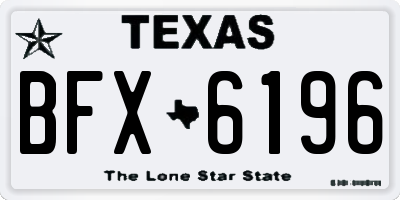 TX license plate BFX6196