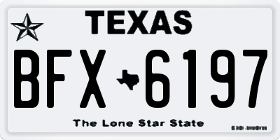 TX license plate BFX6197