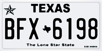 TX license plate BFX6198