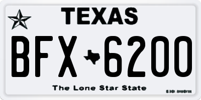 TX license plate BFX6200