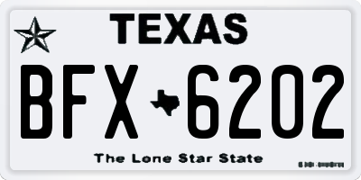 TX license plate BFX6202