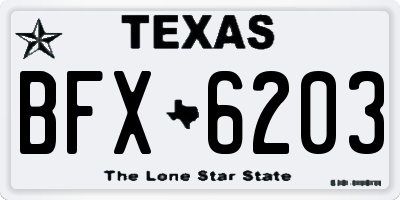 TX license plate BFX6203
