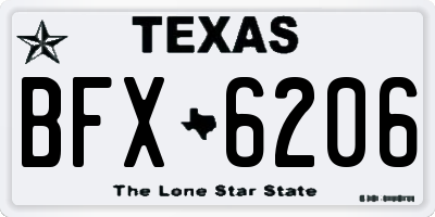 TX license plate BFX6206