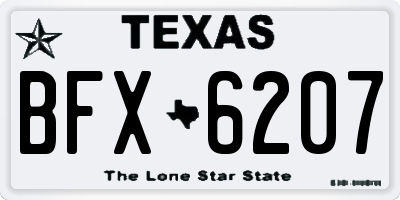 TX license plate BFX6207