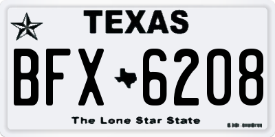 TX license plate BFX6208