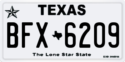 TX license plate BFX6209