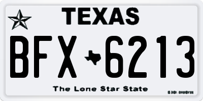 TX license plate BFX6213