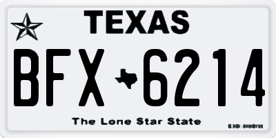 TX license plate BFX6214