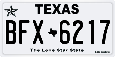 TX license plate BFX6217
