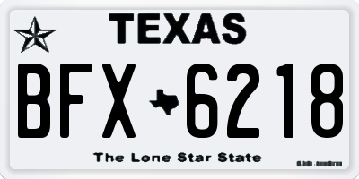 TX license plate BFX6218