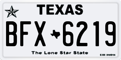 TX license plate BFX6219