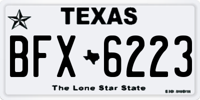 TX license plate BFX6223