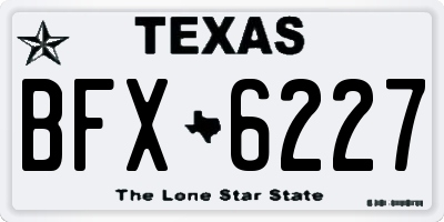 TX license plate BFX6227