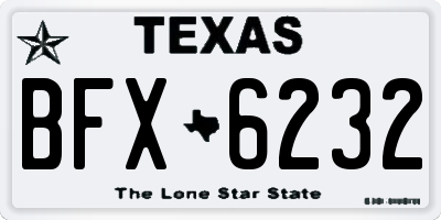 TX license plate BFX6232