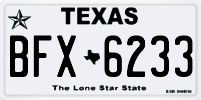TX license plate BFX6233