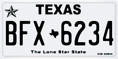TX license plate BFX6234